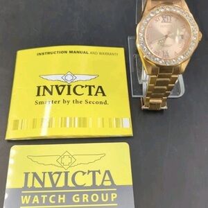 Invicta Rose Gold ToneWatch with Crystal Details